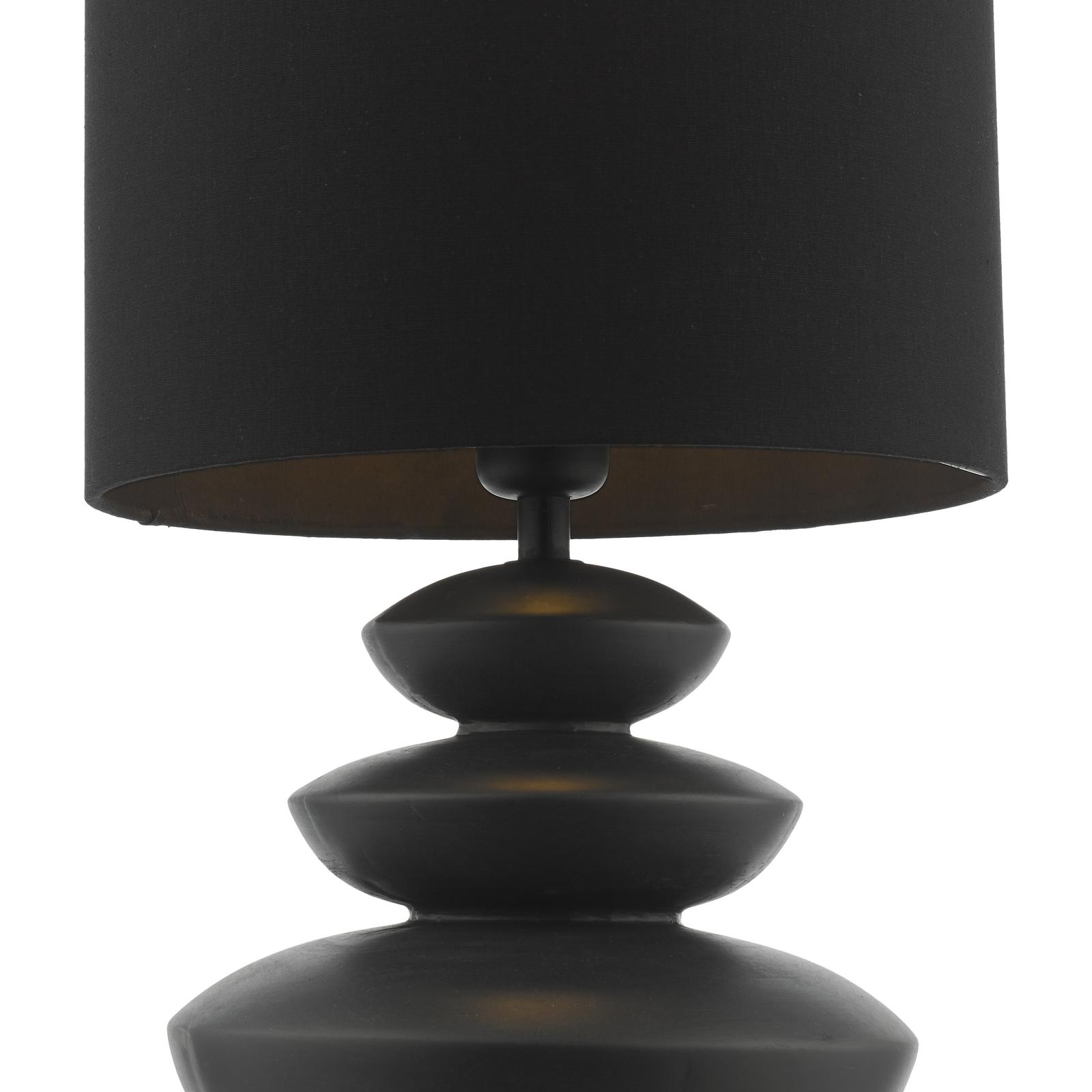 Discus Ceramic Table Lamp Black With Shade