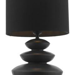 Discus Ceramic Table Lamp Black With Shade