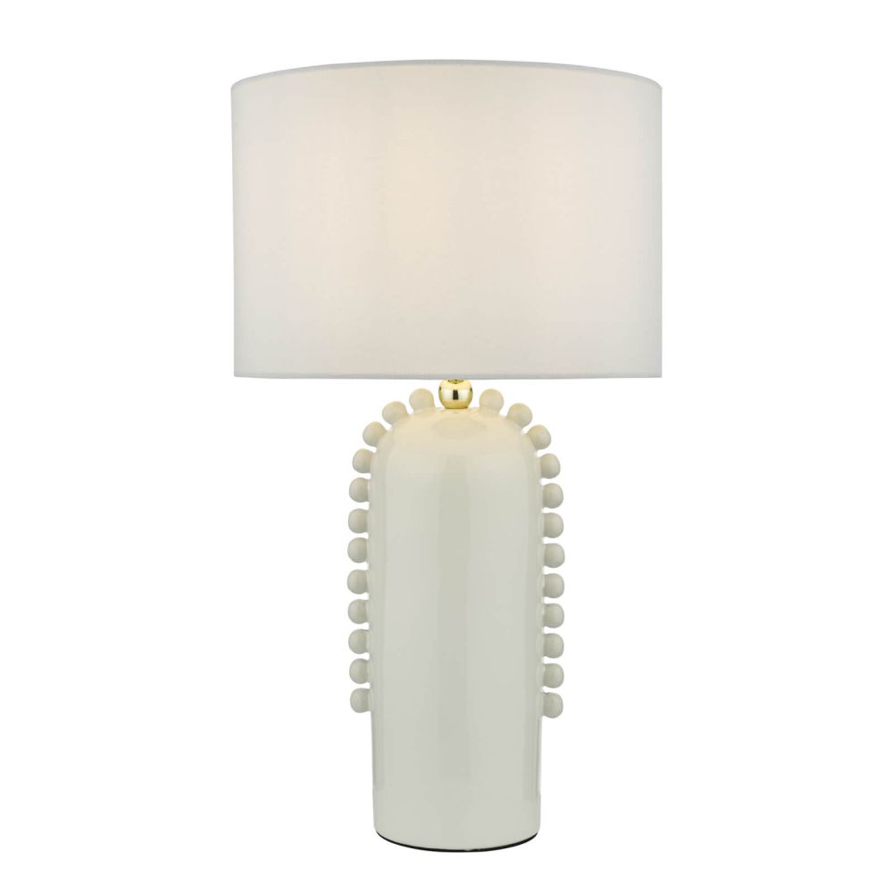 Dolce Table Lamp White Ceramic With Shade dar Lighting
