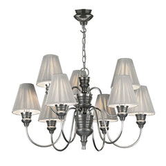 David Hunt Lighting Doreen 9 Light Pendant Pewter Complete With String Shades