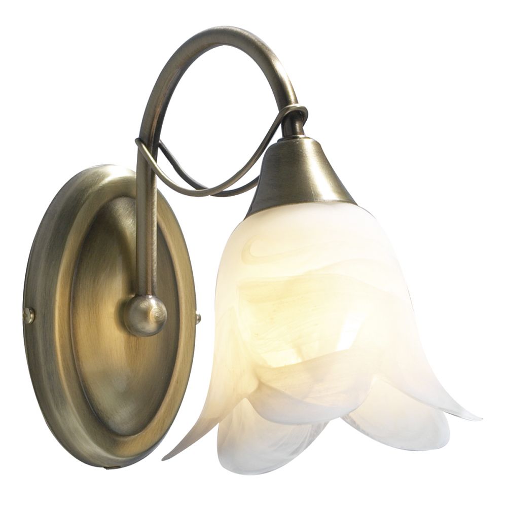 där lighting Doublet Wall Light Antique Brass Alabaster Glass