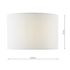 Drago Ivory Linen Drum Shade 32cm
