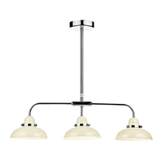 Dynamo 3 Light Bar Pendant Cream and Polished Chrome