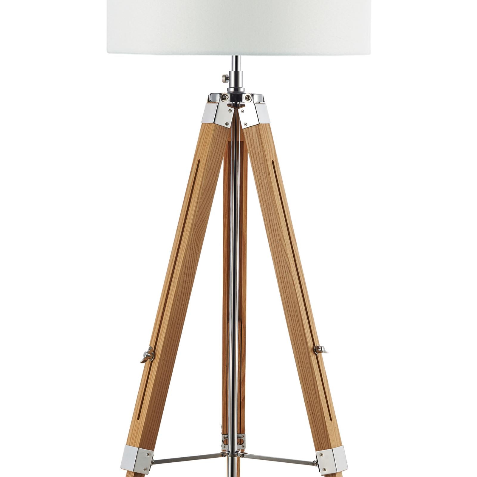 Easel Floor Lamp Light Wood With Shade