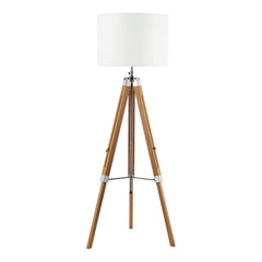 Easel Floor Lamp Light Wood and Polished Chrome Base Only
