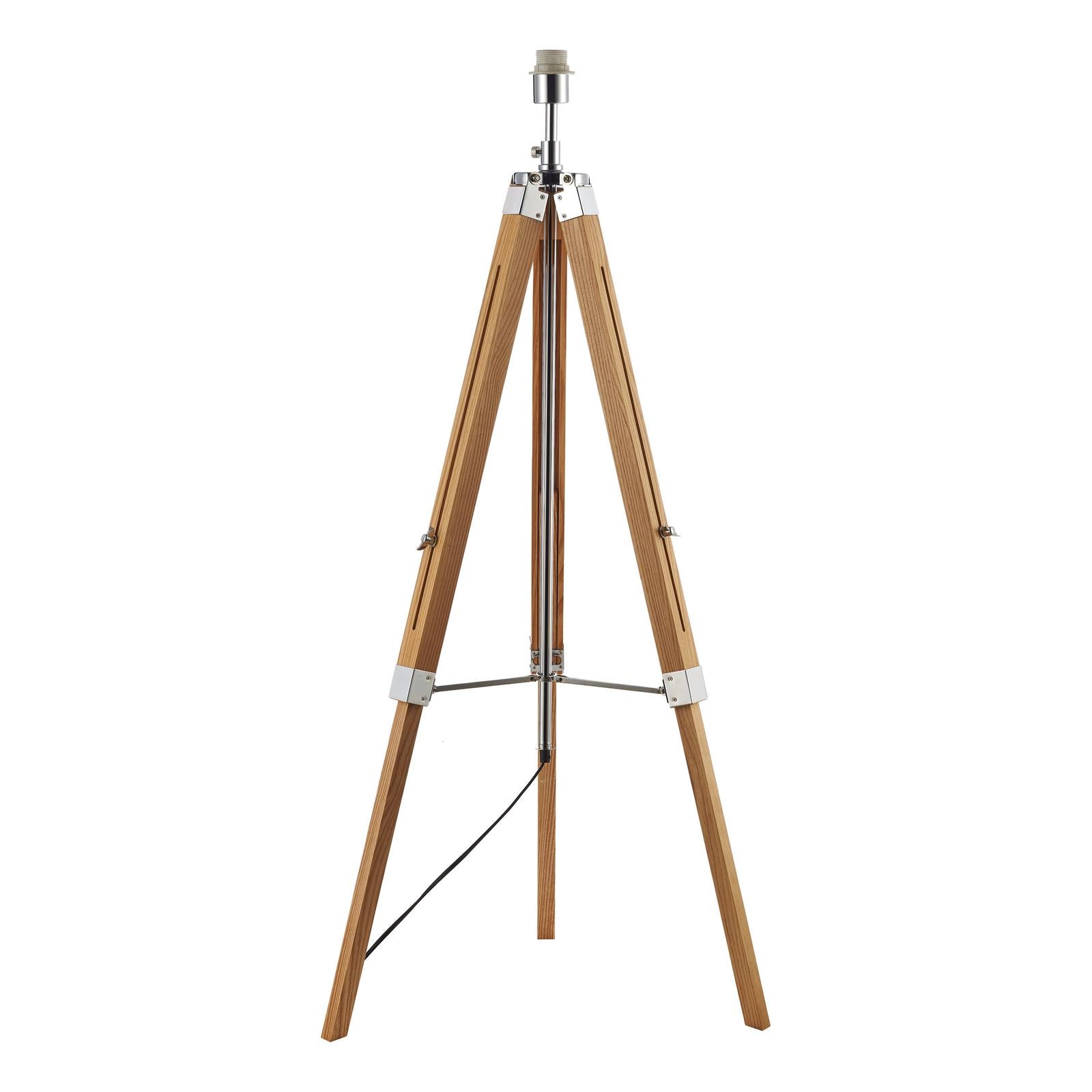 Easel Floor Lamp Light Wood and Polished Chrome Base Only