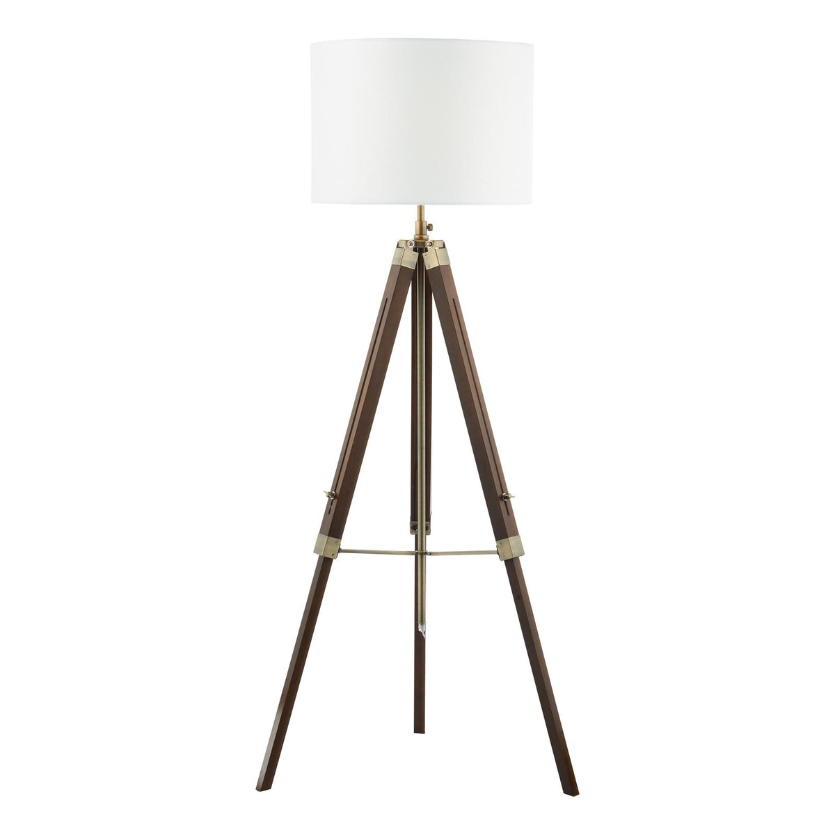 Easel Floor Lamp Dark Wood With Shade