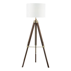 Easel Floor Lamp Dark Wood With Shade