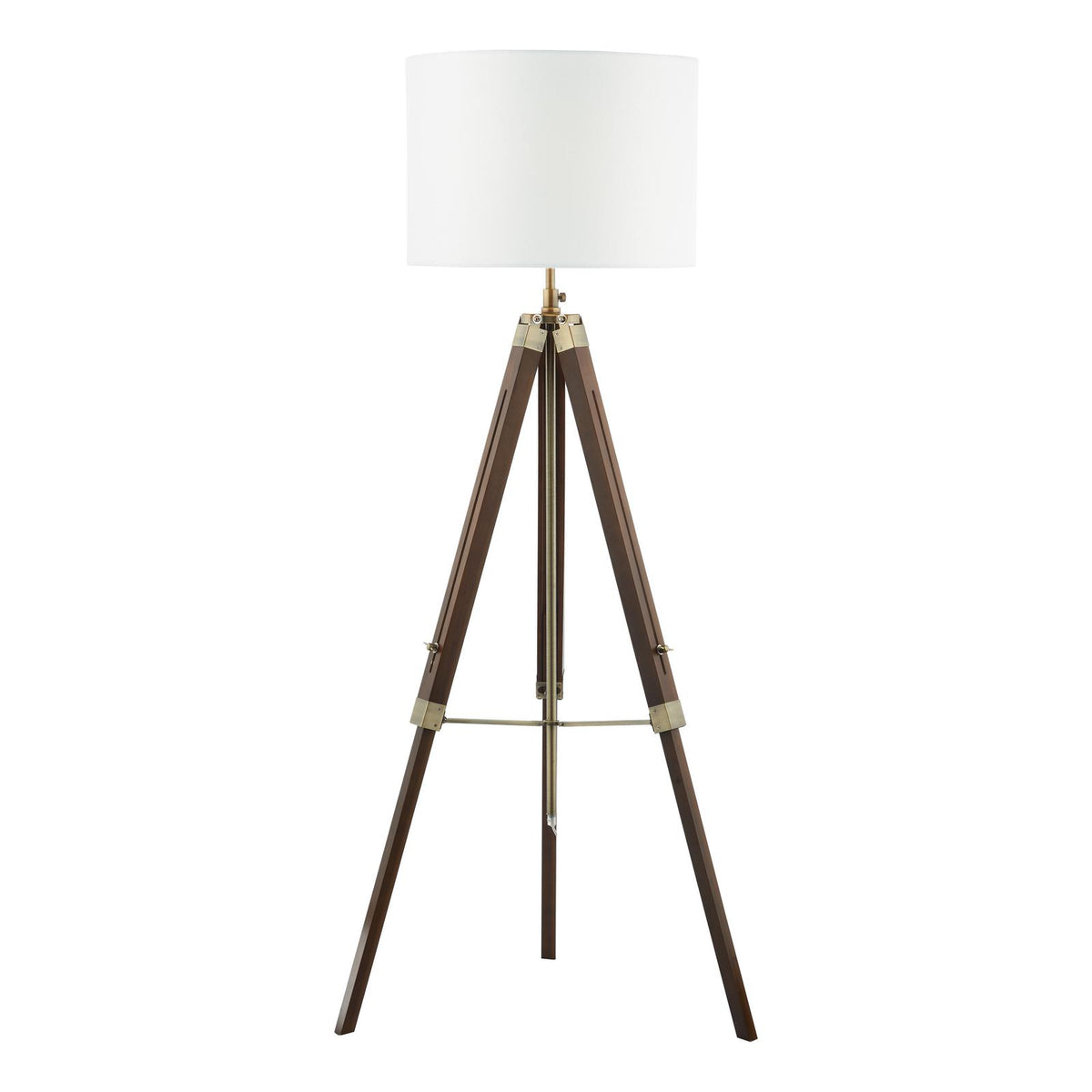 Easel Floor Lamp Dark Wood and Antique Brass Base Only