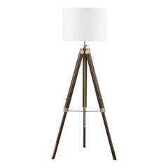 Easel Floor Lamp Dark Wood and Antique Brass Base Only