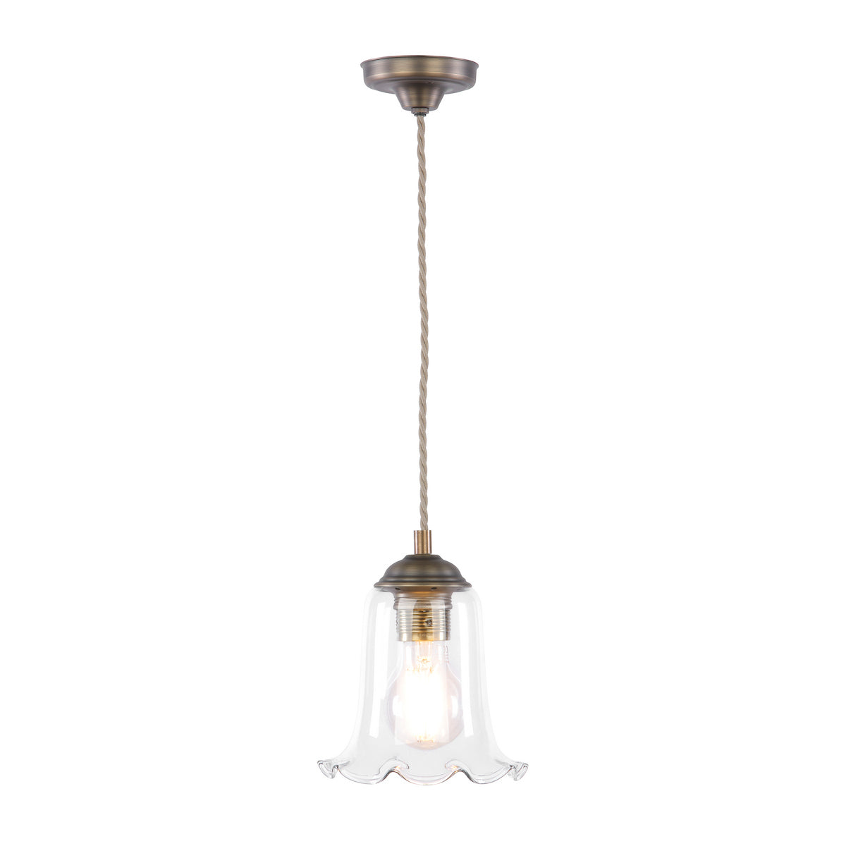 Ebba Pendant Antique Brass and Glass