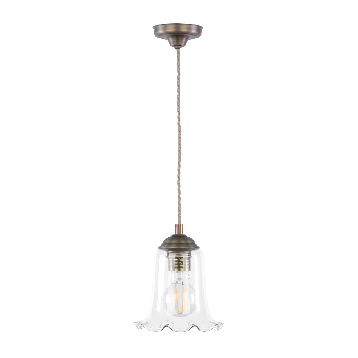 Ebba Pendant Antique Brass and Glass