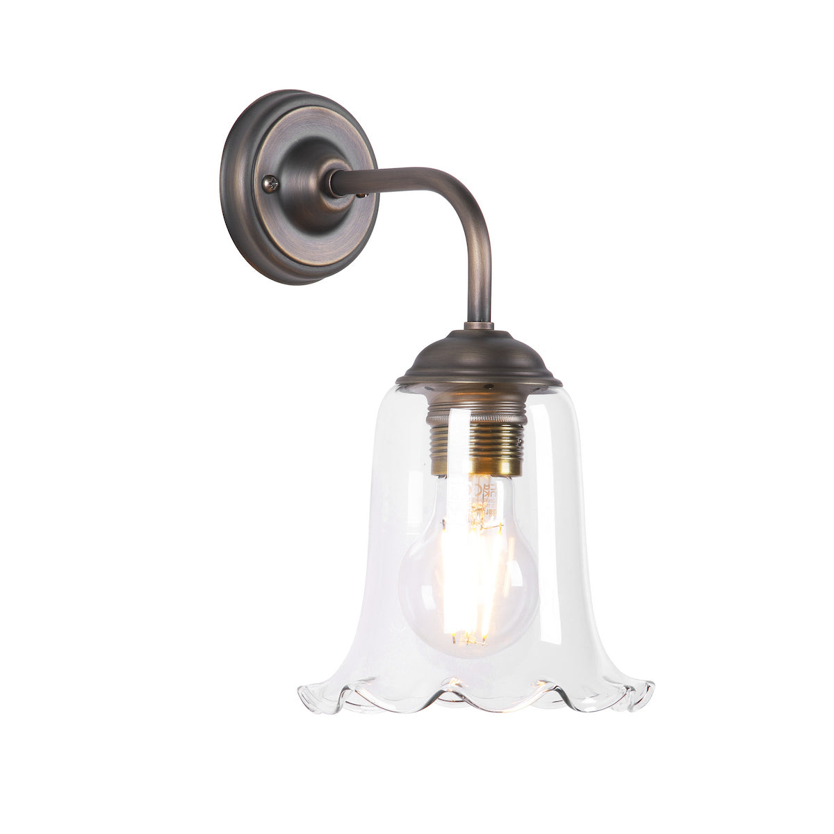 Ebba Wall Light Antique Brass and Glass