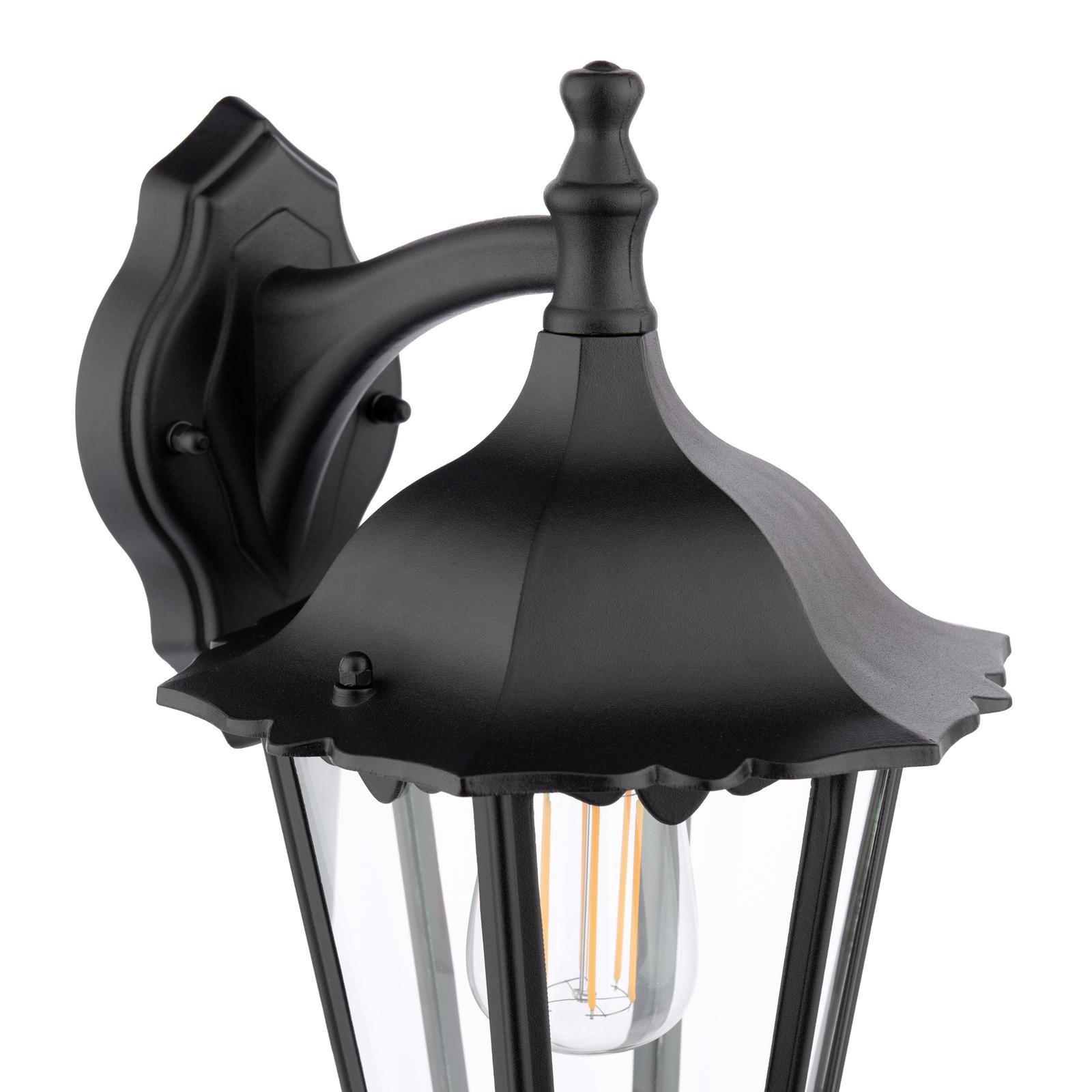 Eddard Outdoor Wall Light Matt Black and Glass IP44
