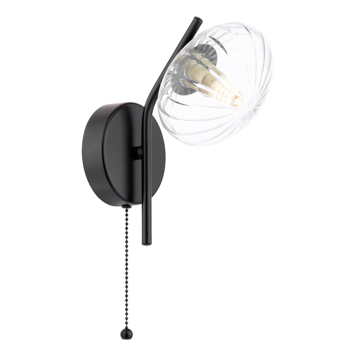 Ede Wall Light Matt Black and Glass