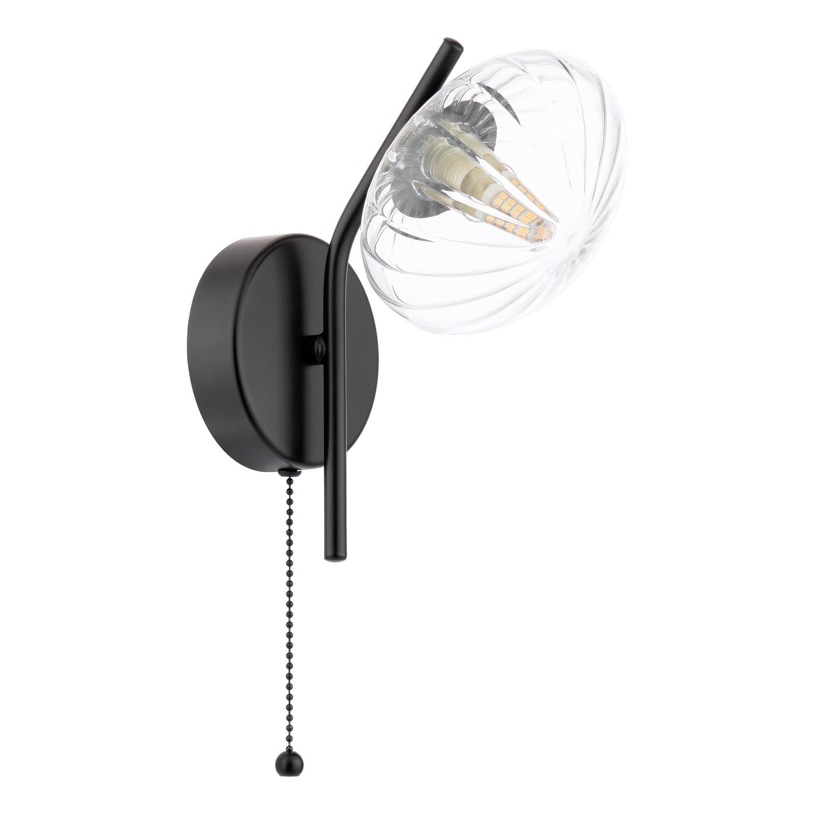 Ede Wall Light Matt Black and Glass