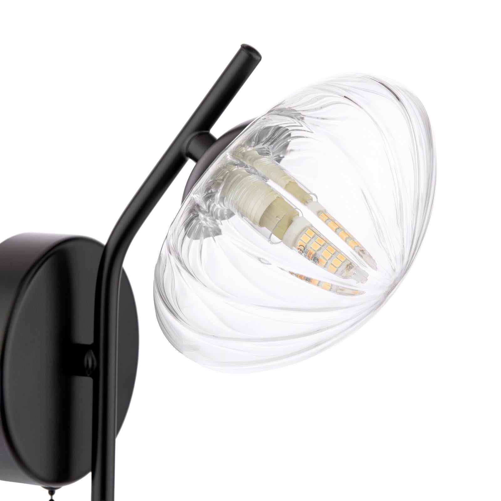 Ede Wall Light Matt Black and Glass
