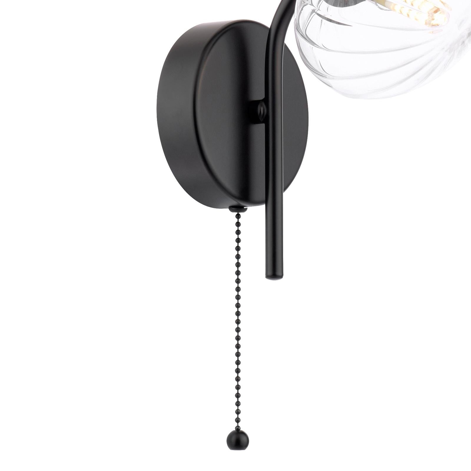 Ede Wall Light Matt Black and Glass
