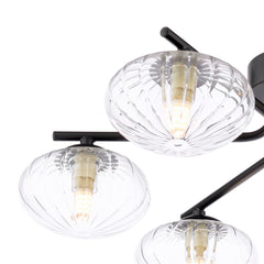 Ede 6 Light Semi-Flush Matt Black and Glass