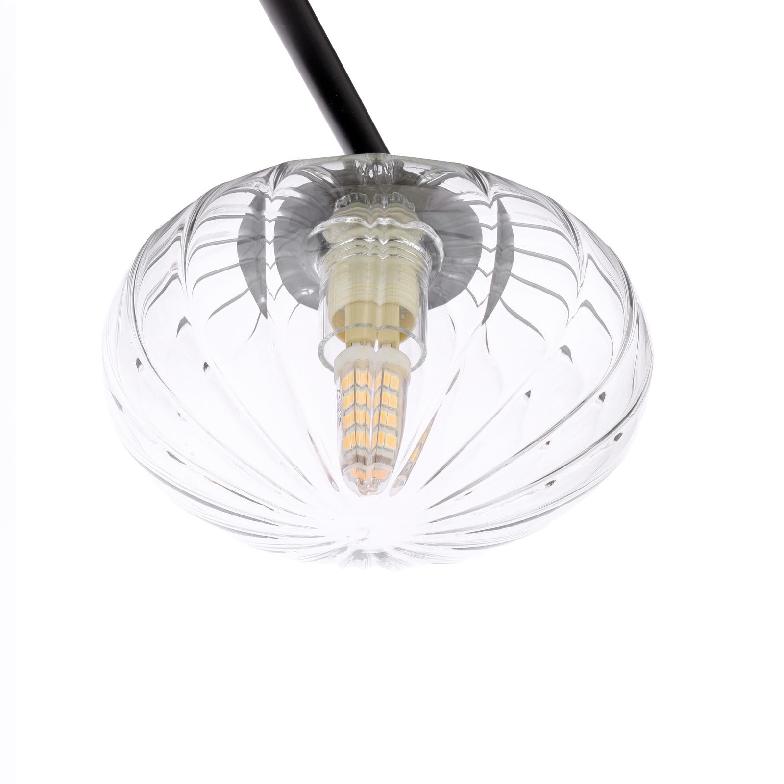 Ede 6 Light Semi-Flush Matt Black and Glass