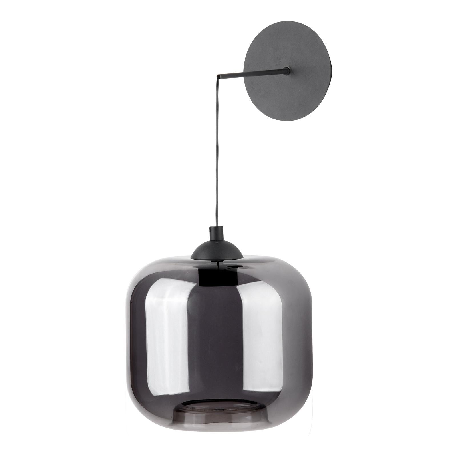Eileen Pendant/Wall Light Matt Black and Smoked Glass LED