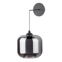 Eileen Pendant/Wall Light Matt Black and Smoked Glass LED