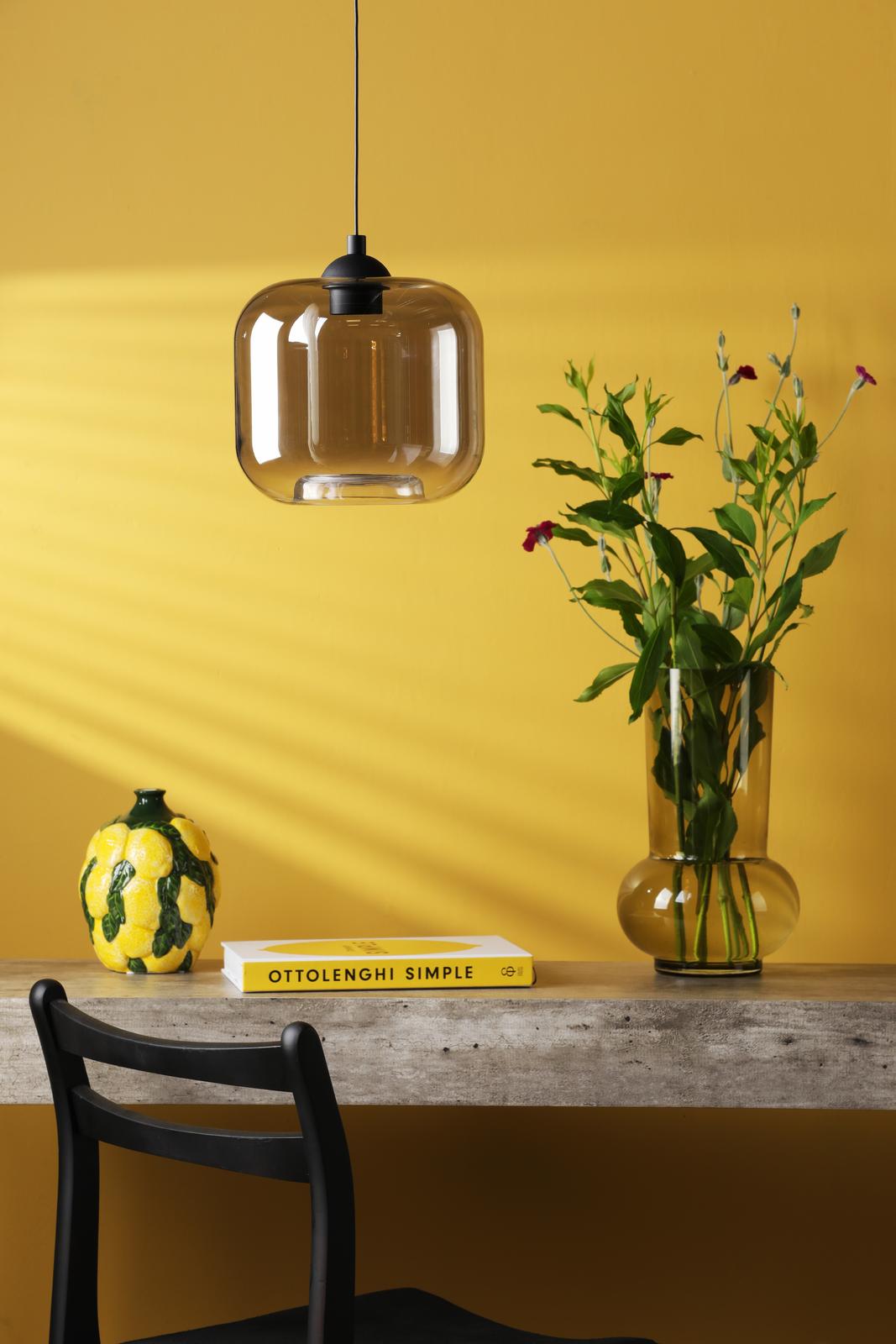 Eileen Pendant/Wall Light Matt Black and Smoked Glass LED