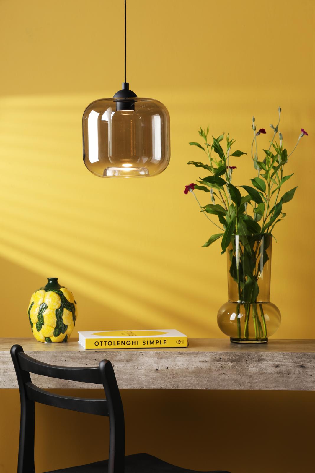 Eileen Pendant/Wall Light Matt Black and Smoked Glass LED