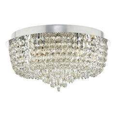 Eitan 9 Light Flush Crystal and Polished Chrome