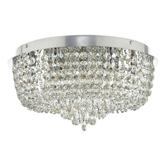 Eitan 9 Light Flush Crystal and Polished Chrome