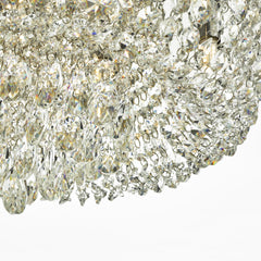Eitan 9 Light Flush Crystal and Polished Chrome