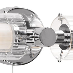 Elba Bathroom 2 Light Wall Light Polished Chrome Glass IP44
