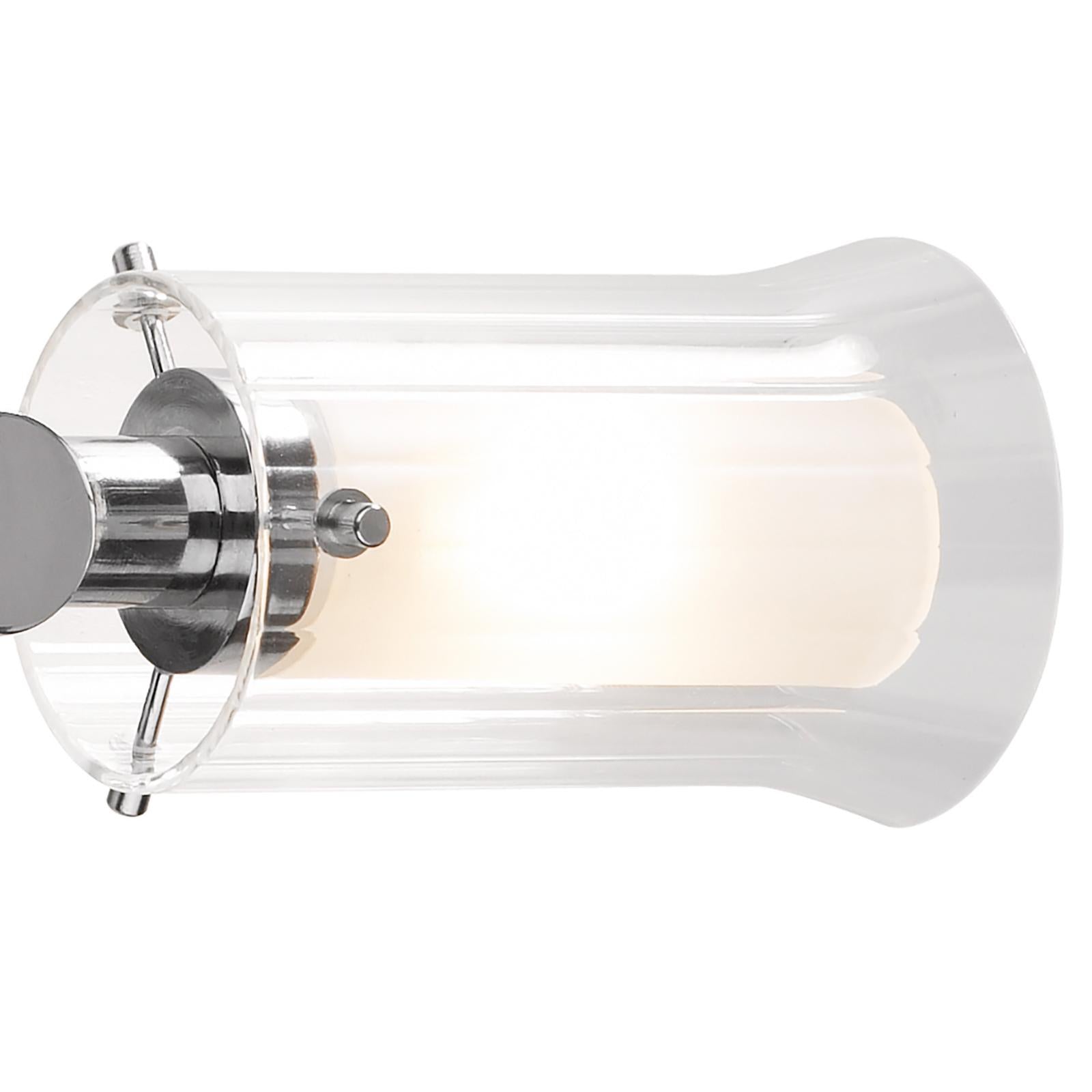 Elba Bathroom 2 Light Wall Light Polished Chrome Glass IP44