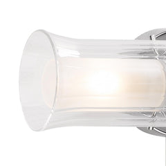 Elba Bathroom 2 Light Wall Light Polished Chrome Glass IP44