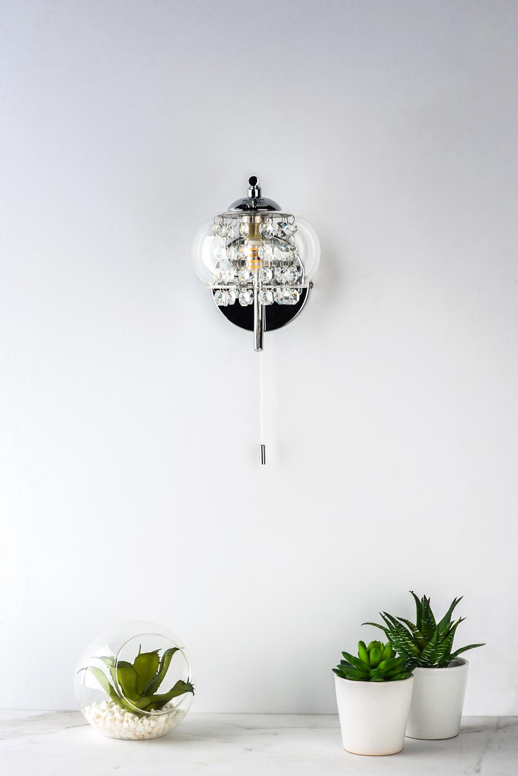 Elma Wall Light Polished Chrome & Glass