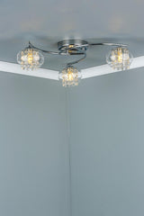 Elma 3 Light Semi Flush Polished Chrome Glass