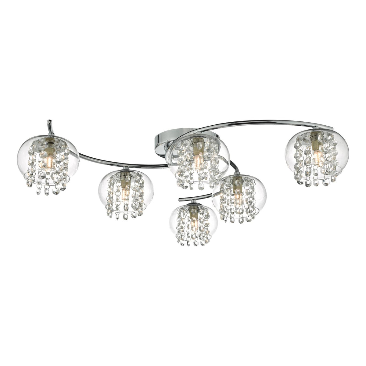 Elma 6lt Semi Flush Polished Chrome & Crystal