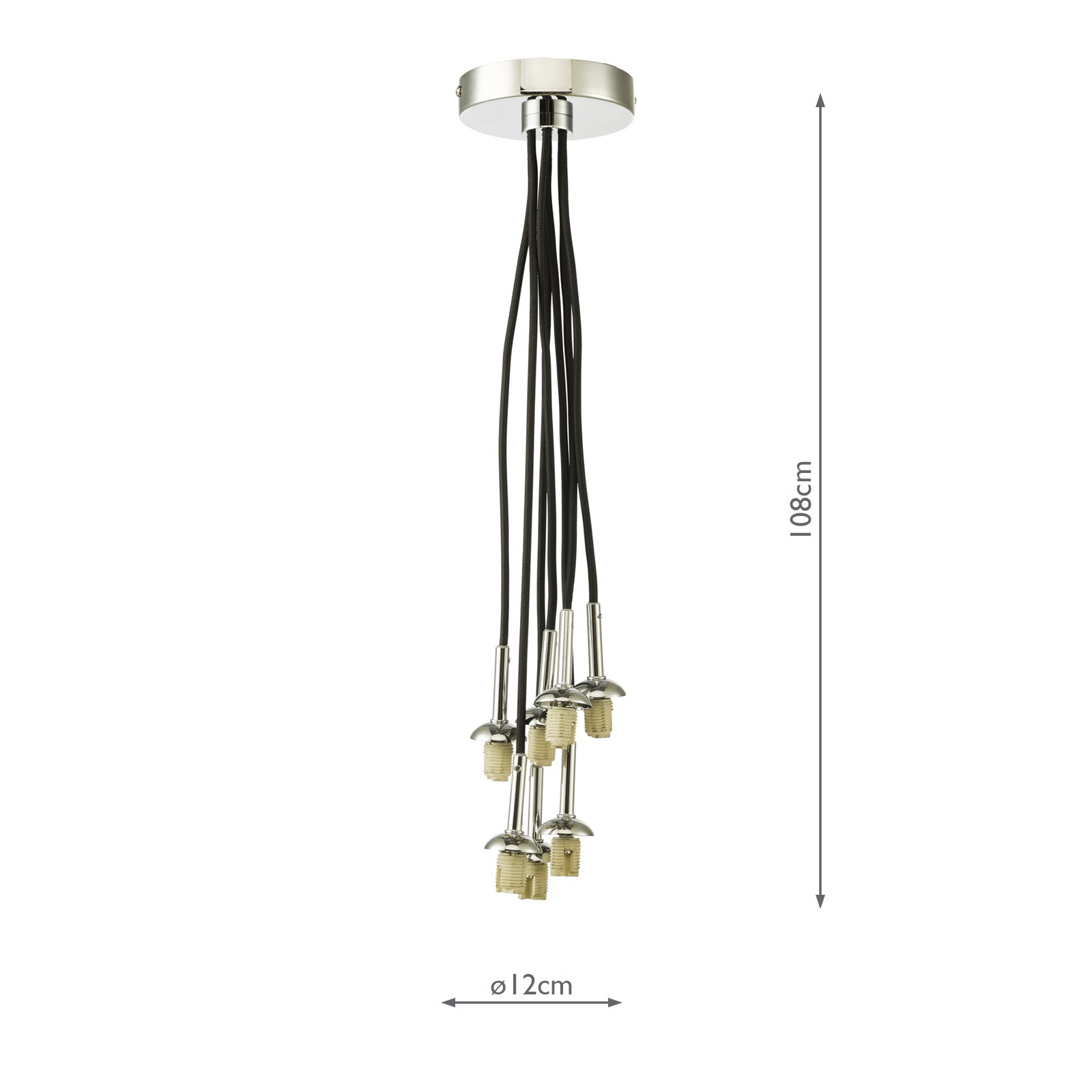 Elpis 7 Light Cluster Pendant Polished Chrome Frame Only