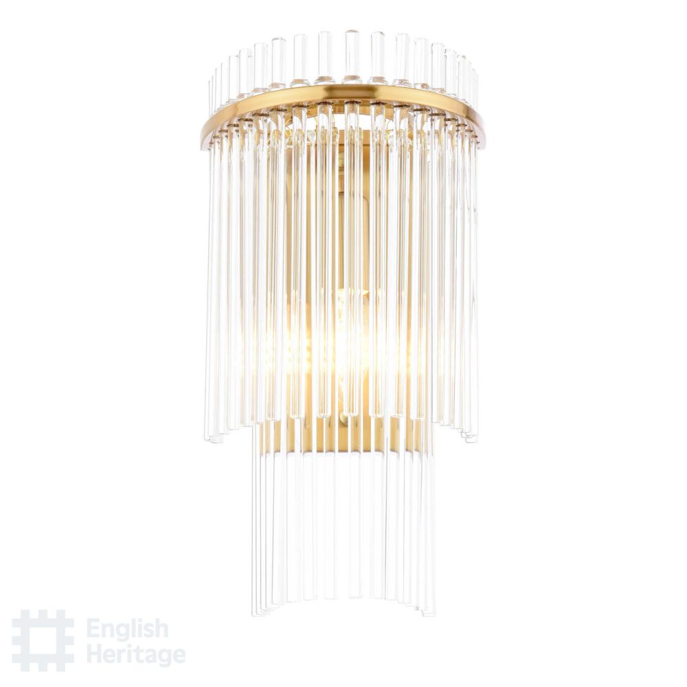 Eltham Wall Light Antique Gold and Glass