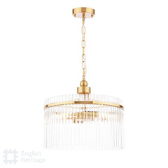 Eltham 4 Light Pendant Antique Gold and Glass