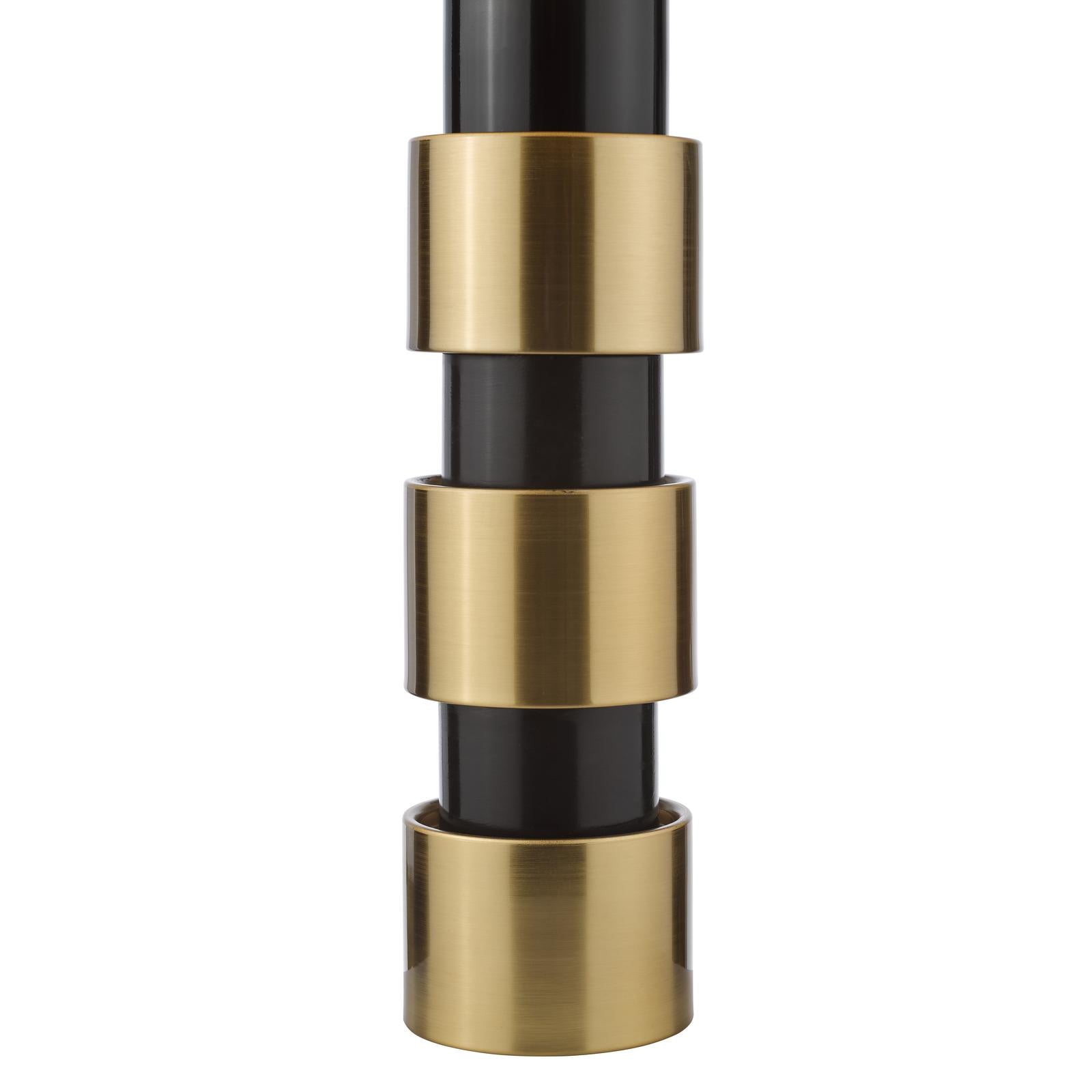 Elwyn Table Lamp Satin Gold and Satin Black With Shade