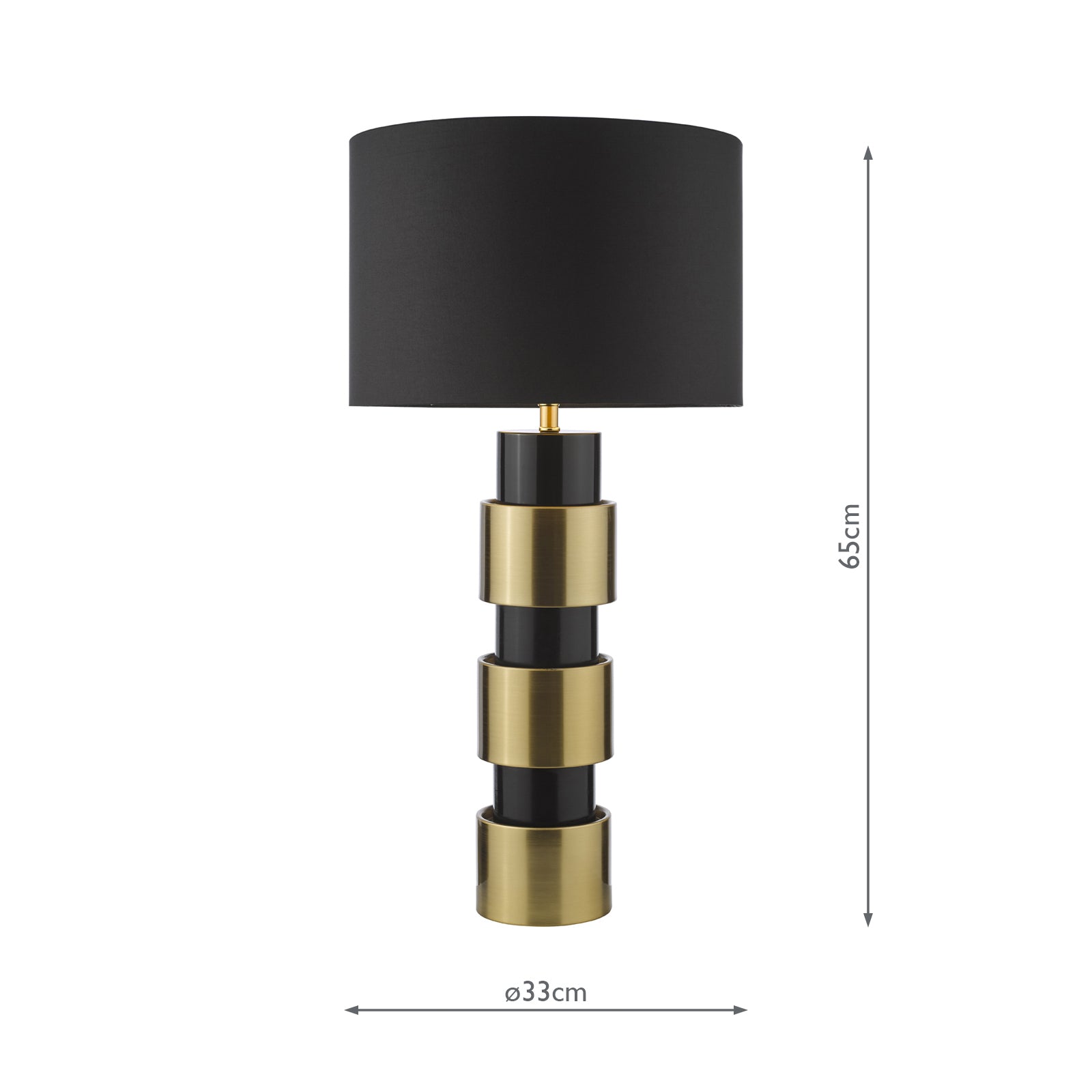 Elwyn Table Lamp Satin Gold and Satin Black With Shade
