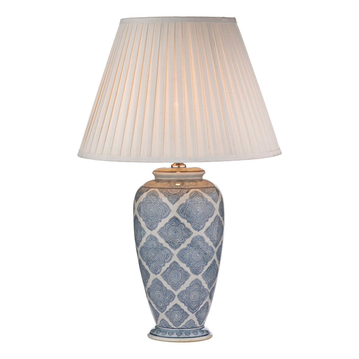 Ely Table Lamp Blue Ceramic With Shade