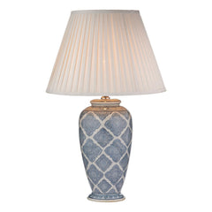 Ely Table Lamp Blue Ceramic With Shade