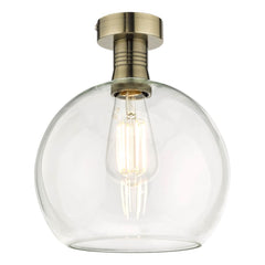 Emerson Semi Flush Antique Brass Clear Glass dar lighting