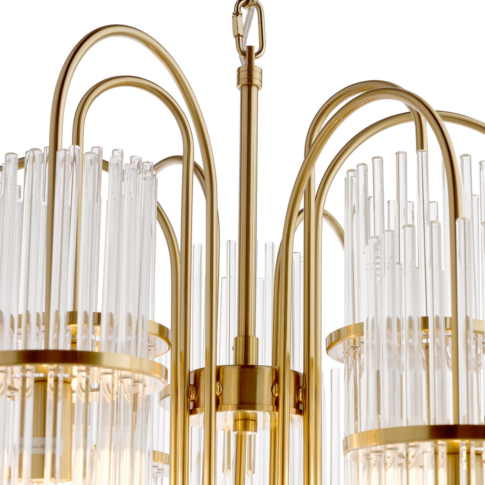 Eniola 9 Light Pendant Natural Brass and Glass