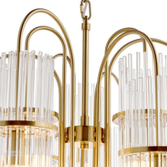 Eniola 9 Light Pendant Natural Brass and Glass