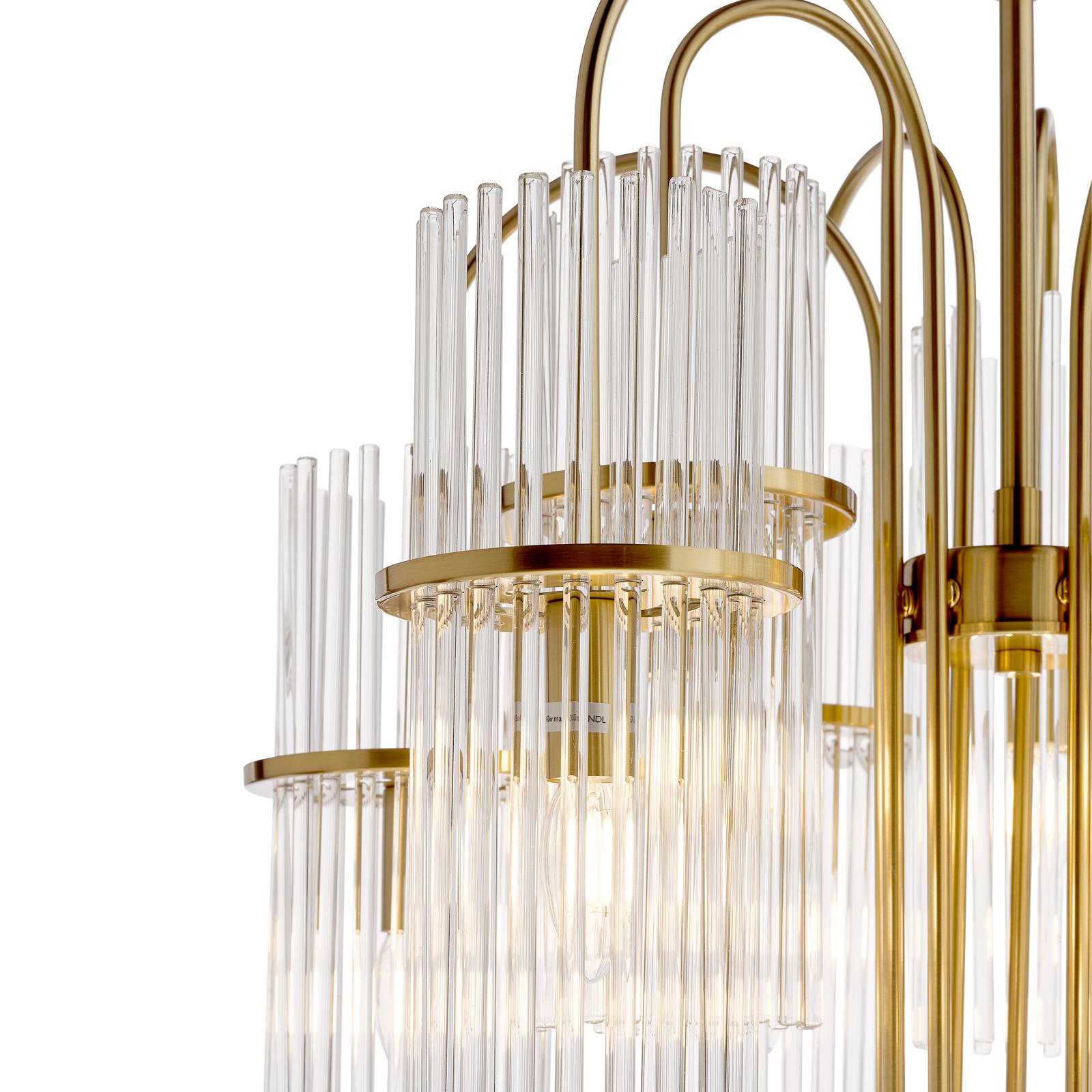Eniola 9 Light Pendant Natural Brass and Glass