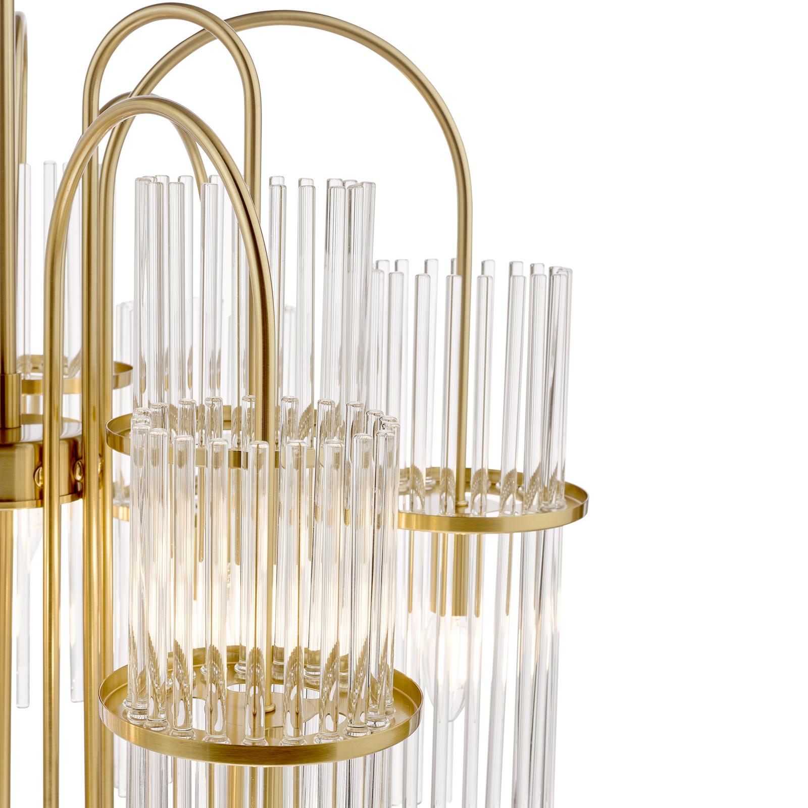 Eniola 9 Light Pendant Natural Brass and Glass