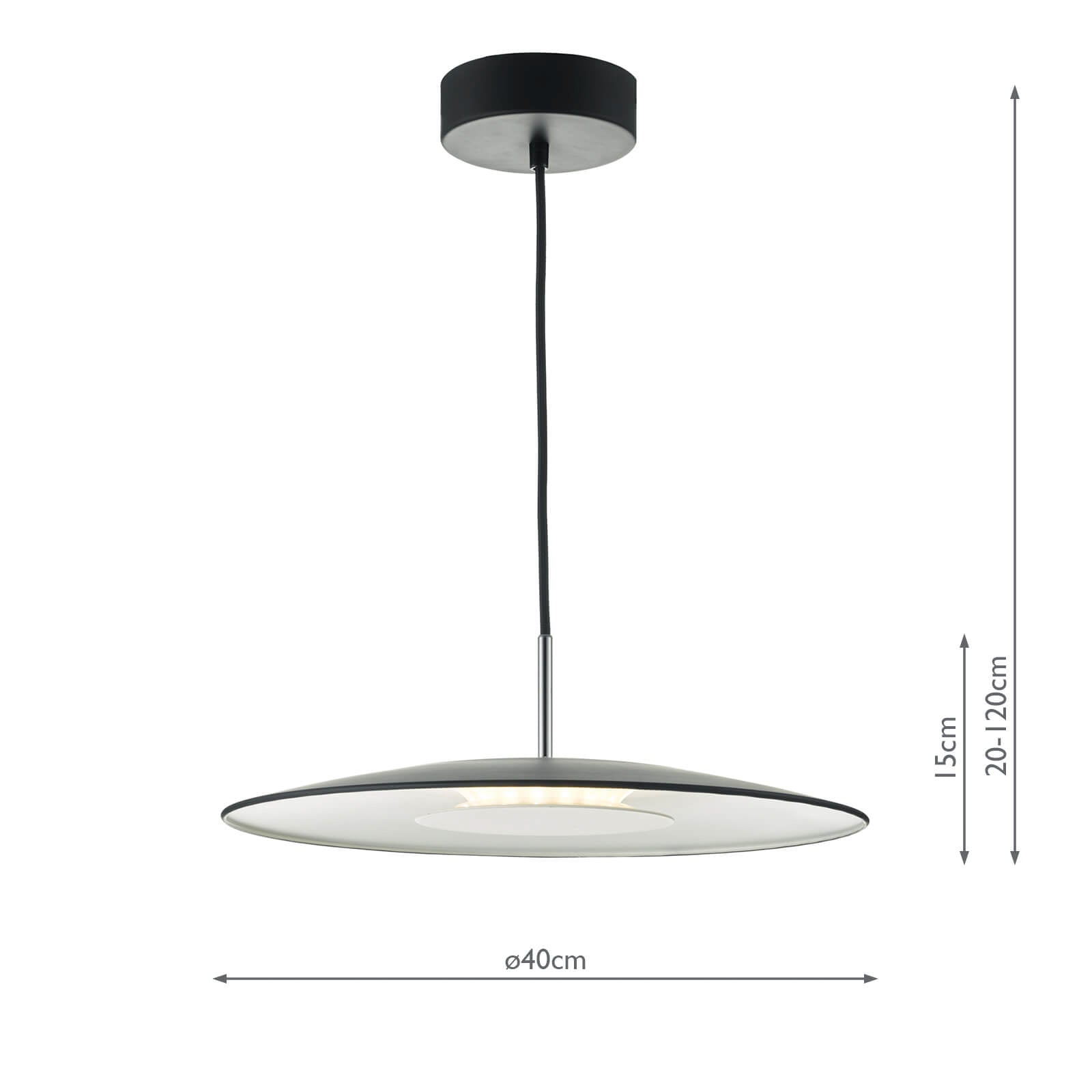 Enoch Pendant Matt Black & Stainless Steel LED